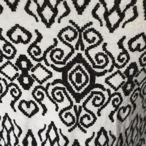 American Rag Tank Top black white Rayon Tribal Print 3/4 Sleeves Small S - Picture 3 of 6